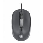 Mouse USB Manhattan 190190 - Óptico 1000 DPI, Ambidiestro, Cable 1m