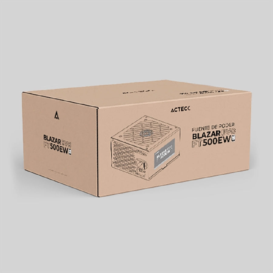 Fuente de Poder ACTECK Blazar EVO 500W ATX - Ventilador 120mm, Switch Voltaje