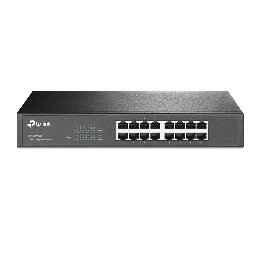 Switch TP-Link TL-SG1016D 16 Puertos Gigabit 10/100/1000 Mbps - Escritorio o Rack Imagen principal del producto