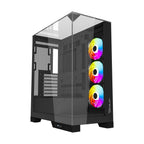 Gabinete Ocelot Gaming Glass Hunter 3 - Triple Cristal Templado, 3 Ventiladores ARGB
