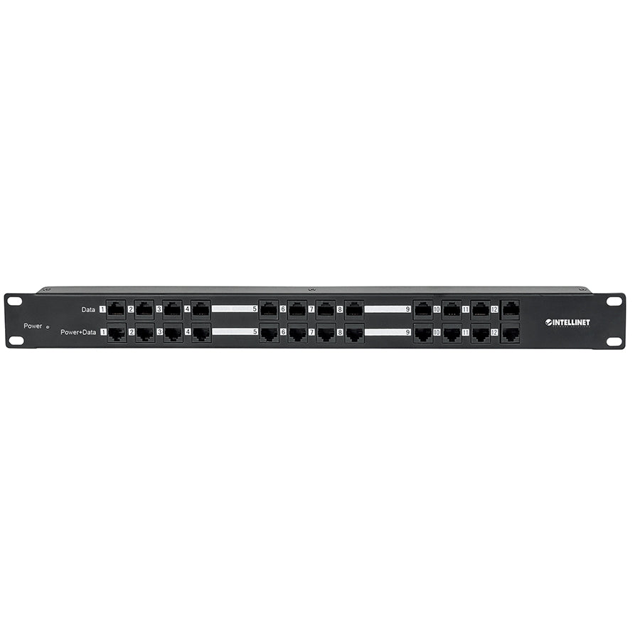 Panel de Parcheo Intellinet 720342 Cat 5e 24 Puertos 1U POE - 120W