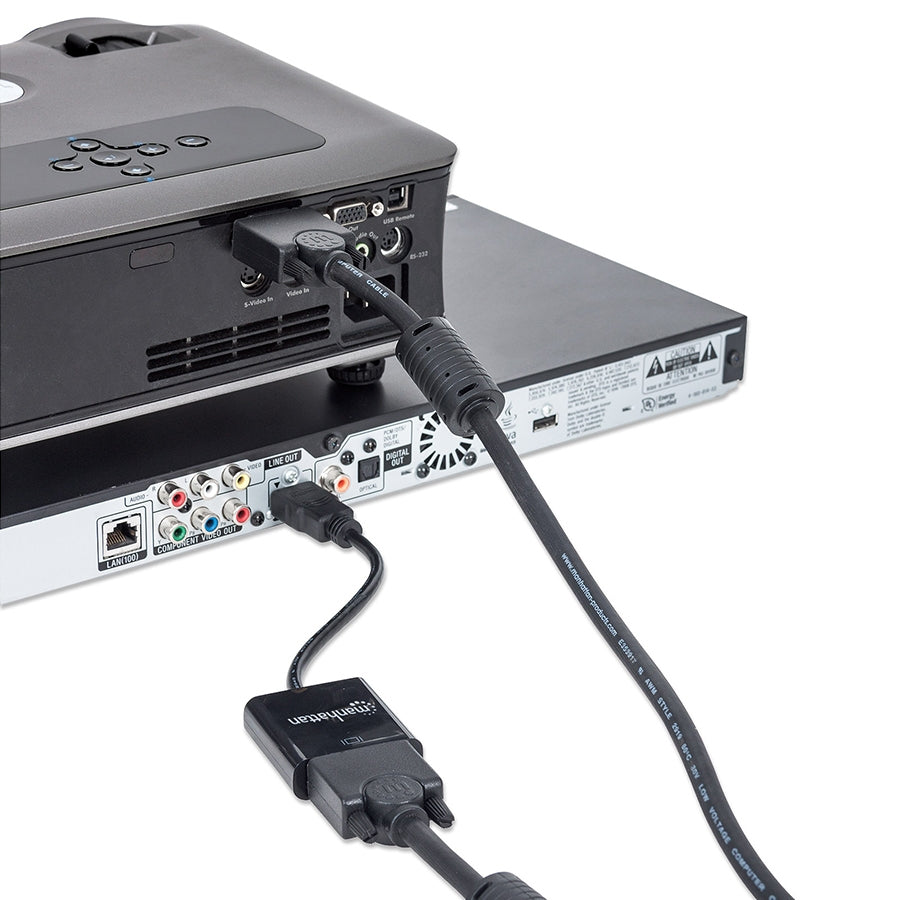 Convertidor HDMI a VGA Manhattan 151436 - Cable Blindado 30cm