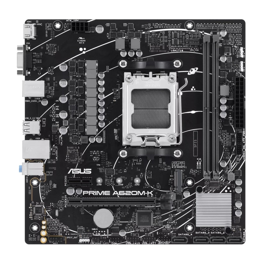 Tarjeta Madre ASUS PRIME A620M-K Socket AM5 Micro-ATX - DDR5, PCIe 4.0