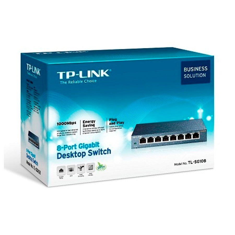 Switch TP-Link TL-SG108 8 Puertos Gigabit 10/100/1000Mbps - Escritorio