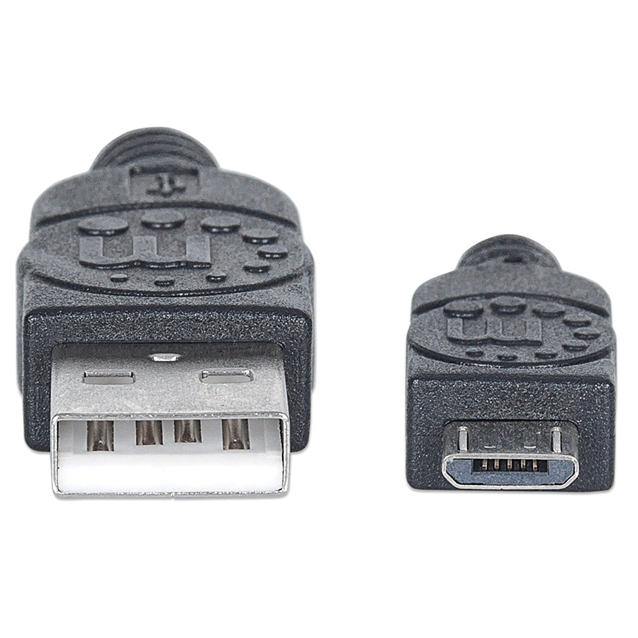 Cable USB Manhattan 325684 Micro B 3.0M - USB 2.0 Alta Velocidad Negro