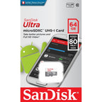 Memoria SanDisk Micro SDXC 64GB Ultra - 100MB/s Clase 10 con Adaptador