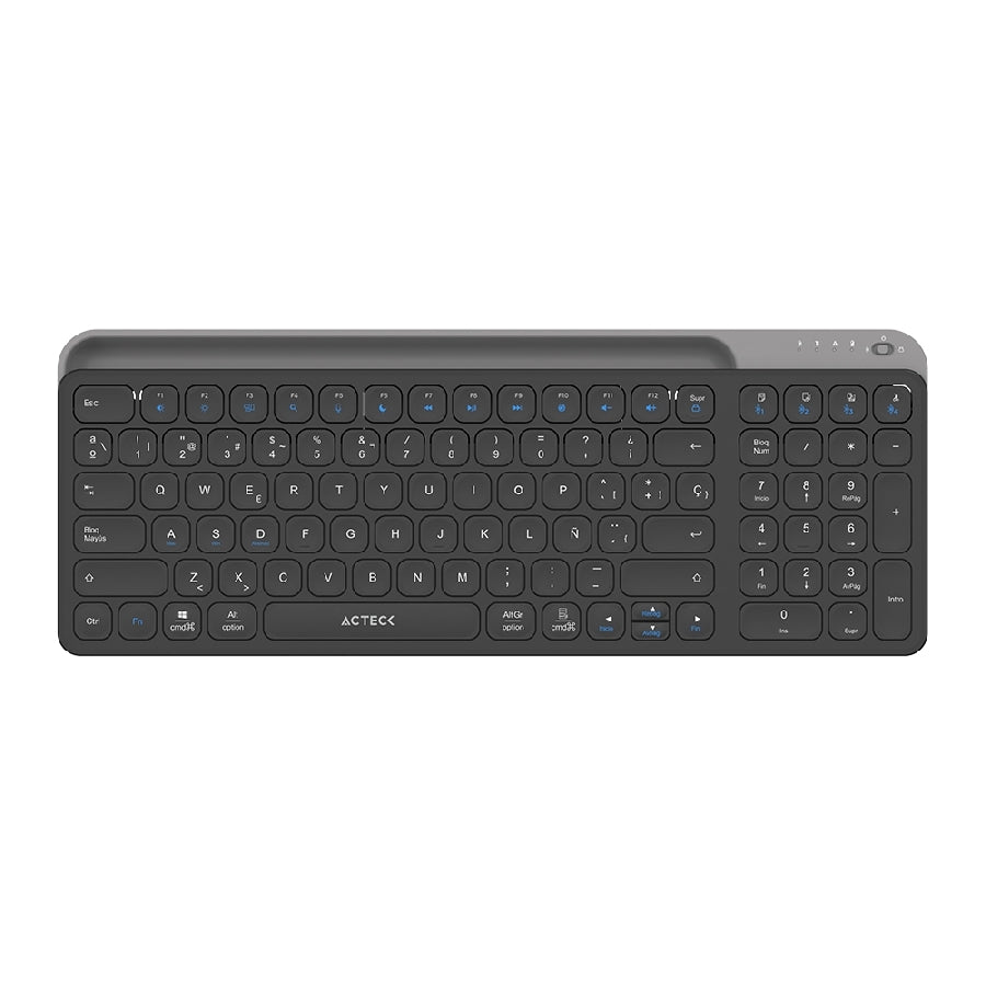 Teclado Acteck Inspire Trek TI747 Inalámbrico Multidispositivo - Bluetooth 5.1 y Dongle USB