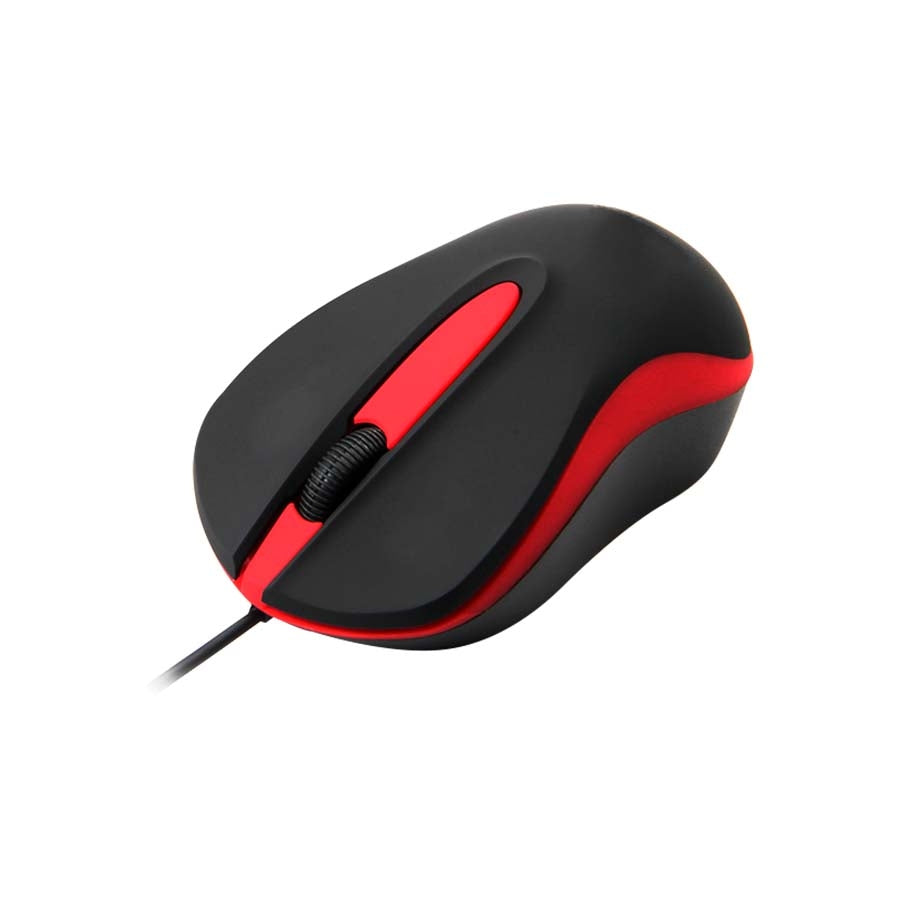 Mouse Optico Quaroni MAQ01R 1200 DPI - Alambrico Rojo Plug & Play