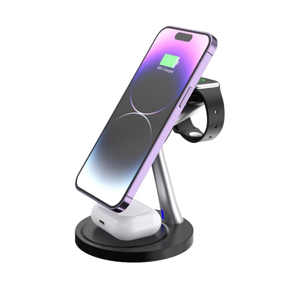 Cargador inalámbrico Acteck Energon S-Mate CI740 - 15W, Qi, 3 dispositivos