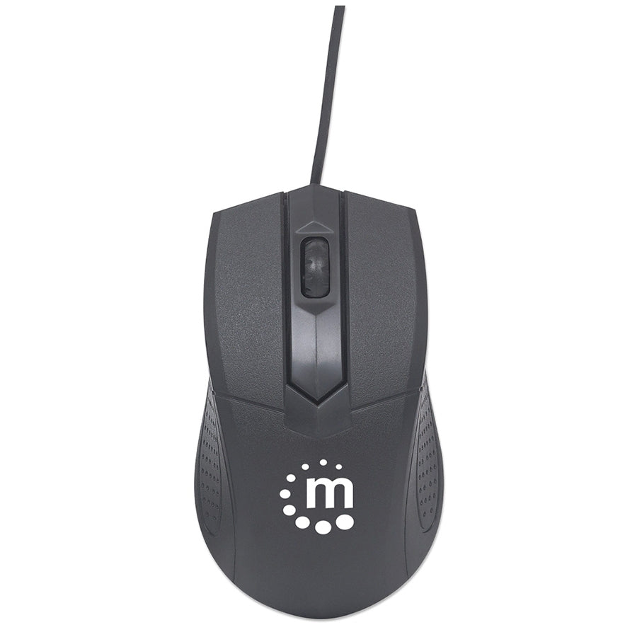 Combo Teclado y Mouse óptico USB Manhattan 178464 - Cableado, 1000 DPI