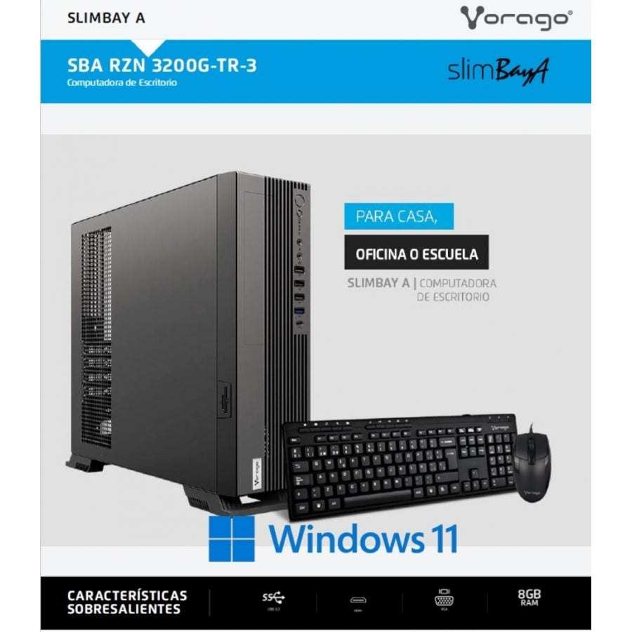 Computadora Vorago SBA Ryzen 3 3200G - 8GB RAM, 240GB SSD, Windows 11