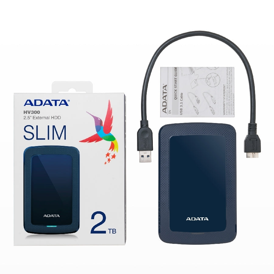 Disco Duro Externo ADATA HV300 2TB USB 3.2 - Portátil y Compatible Windows/Mac/Linux Imagen principal del producto