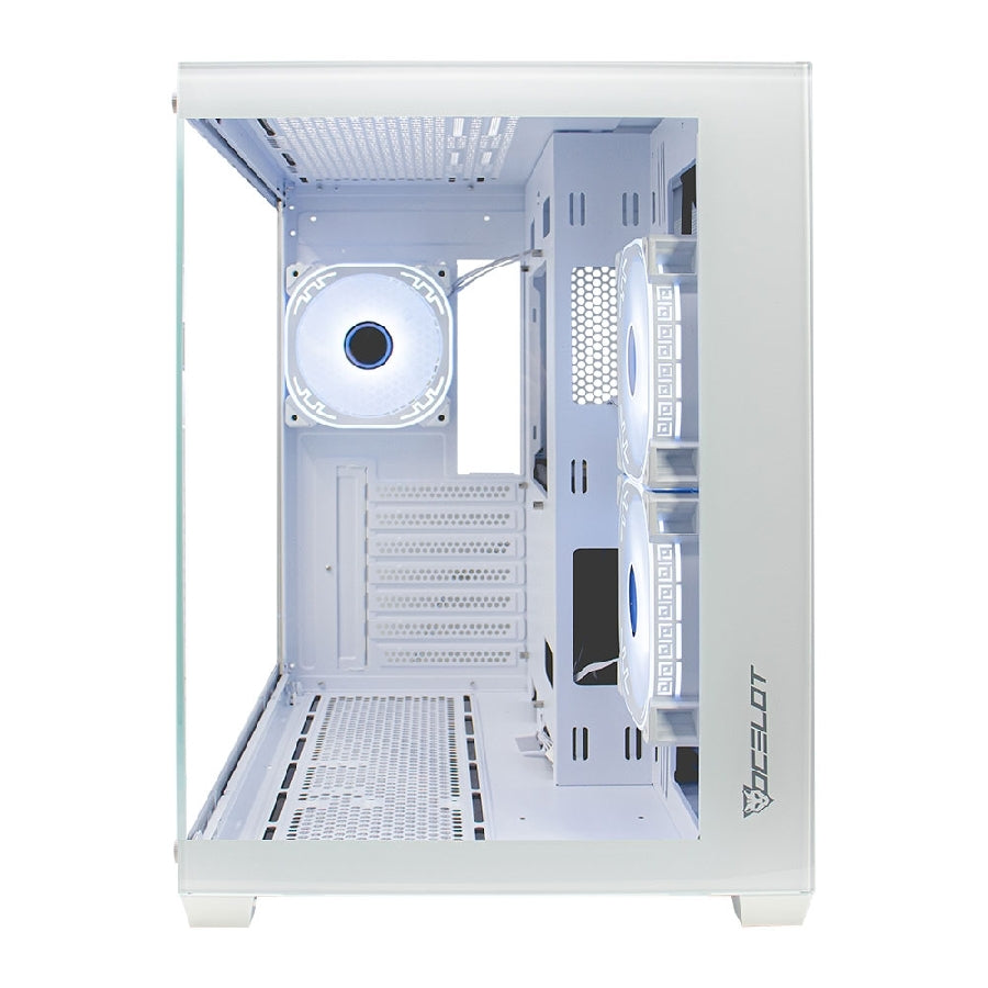 Gabinete Ocelot Gaming W-Cube 2 - Mid Tower ATX, Cristal Templado, 3 Ventiladores ARGB