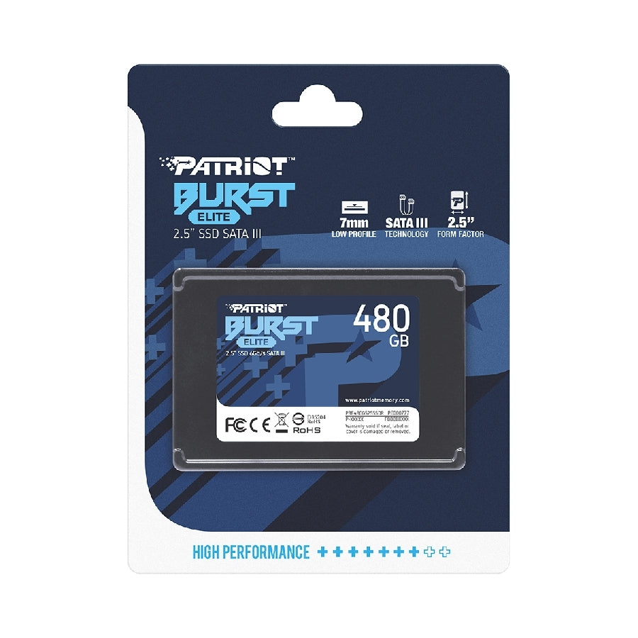 SSD Patriot Burst Elite 480GB 2.5" SATA - 450MB/s Lectura, Ideal para PC y Laptop