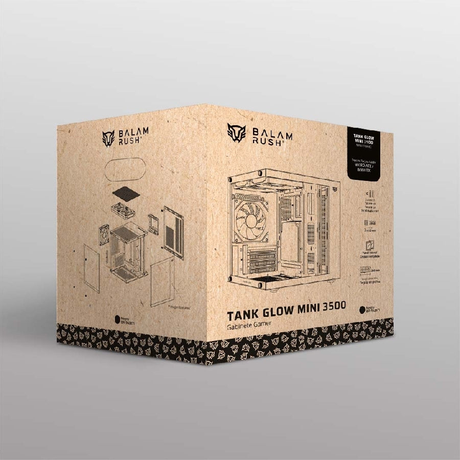 Gabinete Gamer Balam Rush Tank Glow Mini - Mini Torre ARGB 120mm