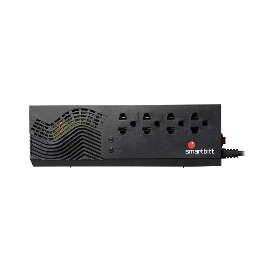 Regulador SMARTBITT SBAVR1200S 1200 VA - 4 Tomas, Protección de Picos, Negro