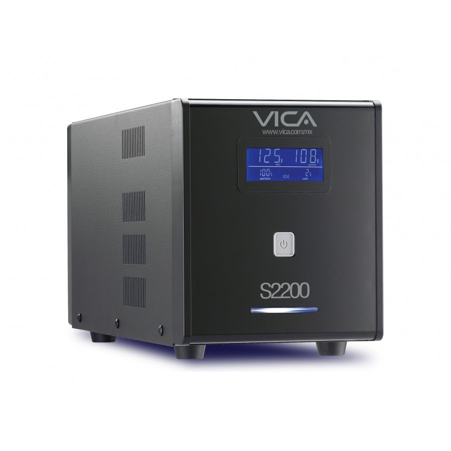 No Break UPS VICA S2200 2200VA/1200W - 10 Tomas, Pantalla LCD, 3 Años Garantía Imagen principal del producto