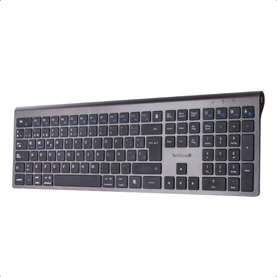 Teclado Tech Zone TZACTCB01 Inalámbrico - Bluetooth 5.2, Recargable USB Tipo C