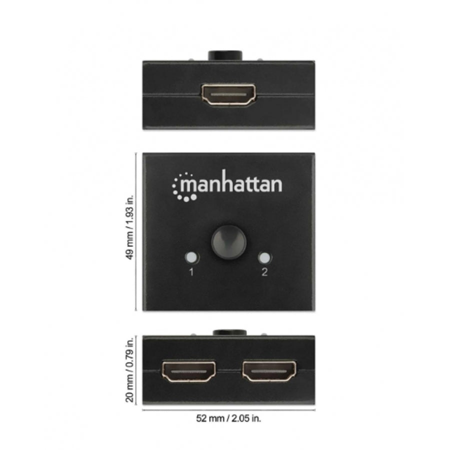 Switch HDMI Manhattan 207850 - 4K@60Hz Bidireccional 2:1