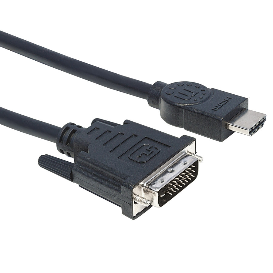 Cable HDMI a DVI-D Manhattan 372510 3.0m - Doble Enlace, 5 Años Garantía