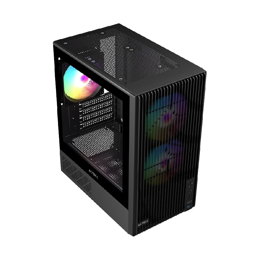 Gabinete Acteck Zyron GC606 Mini Torre - Cristal Templado, Ventiladores FRGB, Micro ATX