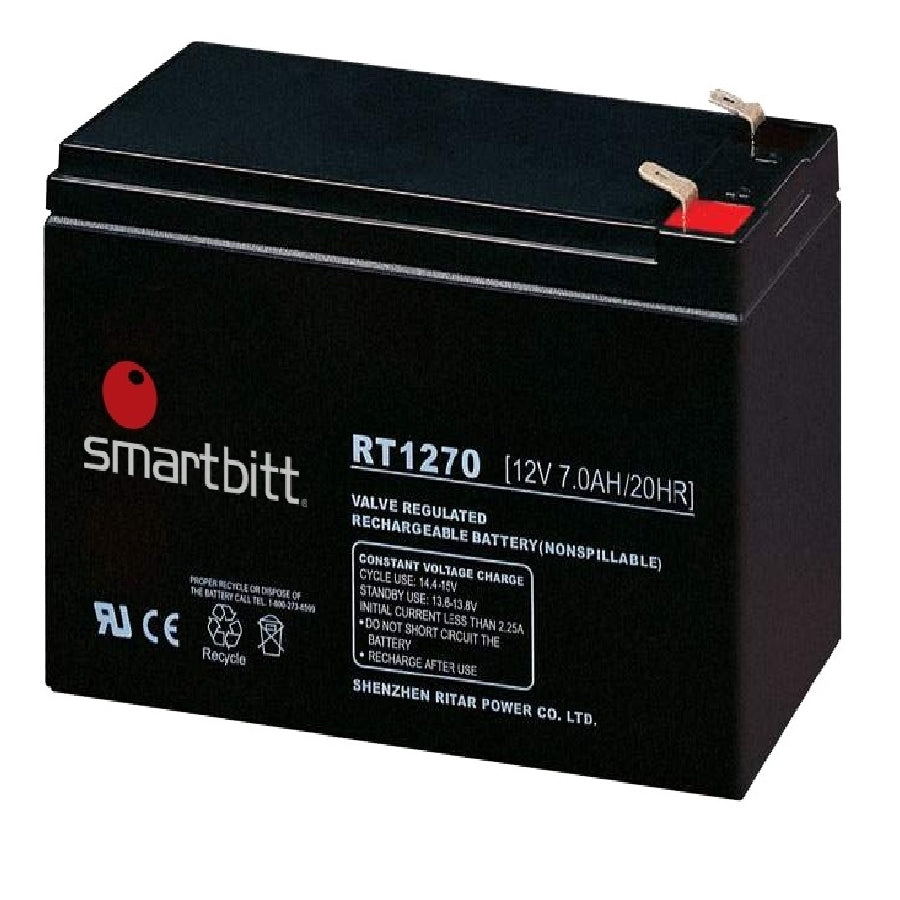 Batería Smartbitt SBBA12-7 12V 7AH - Compatible UPS, Libre Mantenimiento
