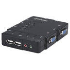 Switch KVM Manhattan 151269 - 4 Puertos USB con Audio y Video HD15