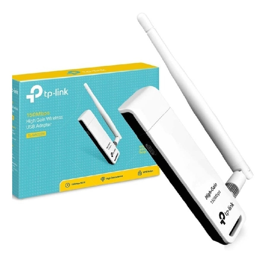Tarjeta de Red USB TP-Link TL-WN722N - Antena Desmontable 4dBi 150Mbps
