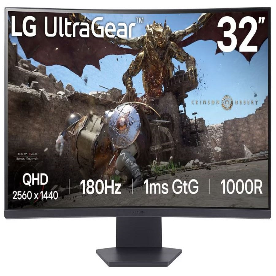 Monitor LG UltraGear 32GS60QC 31.5" QHD 180Hz - Curvo Gaming HDR10