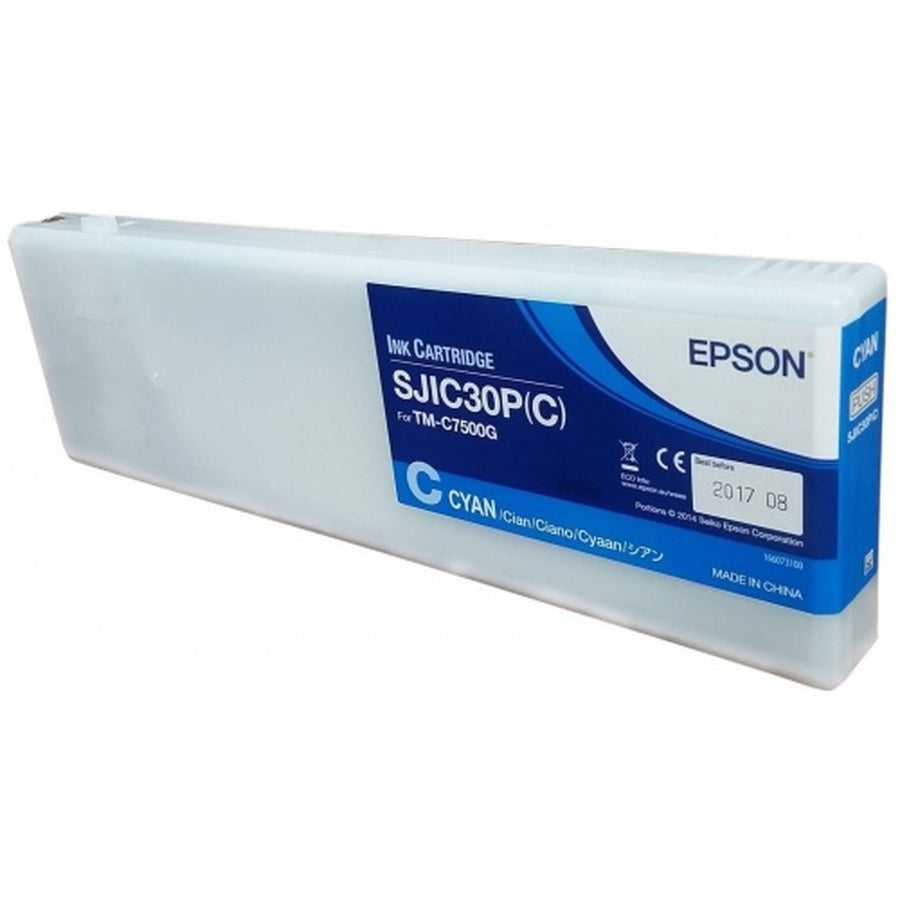 Cartucho Epson SJIC30P Cyan - Para TM-7500G, Tinta Original