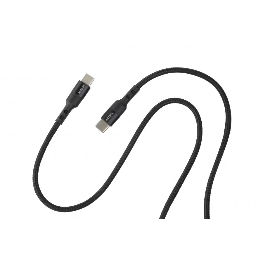 Cable Acteck Linx Plus CC420 USB-C a USB-C 1.8m - Carga Rápida Negro