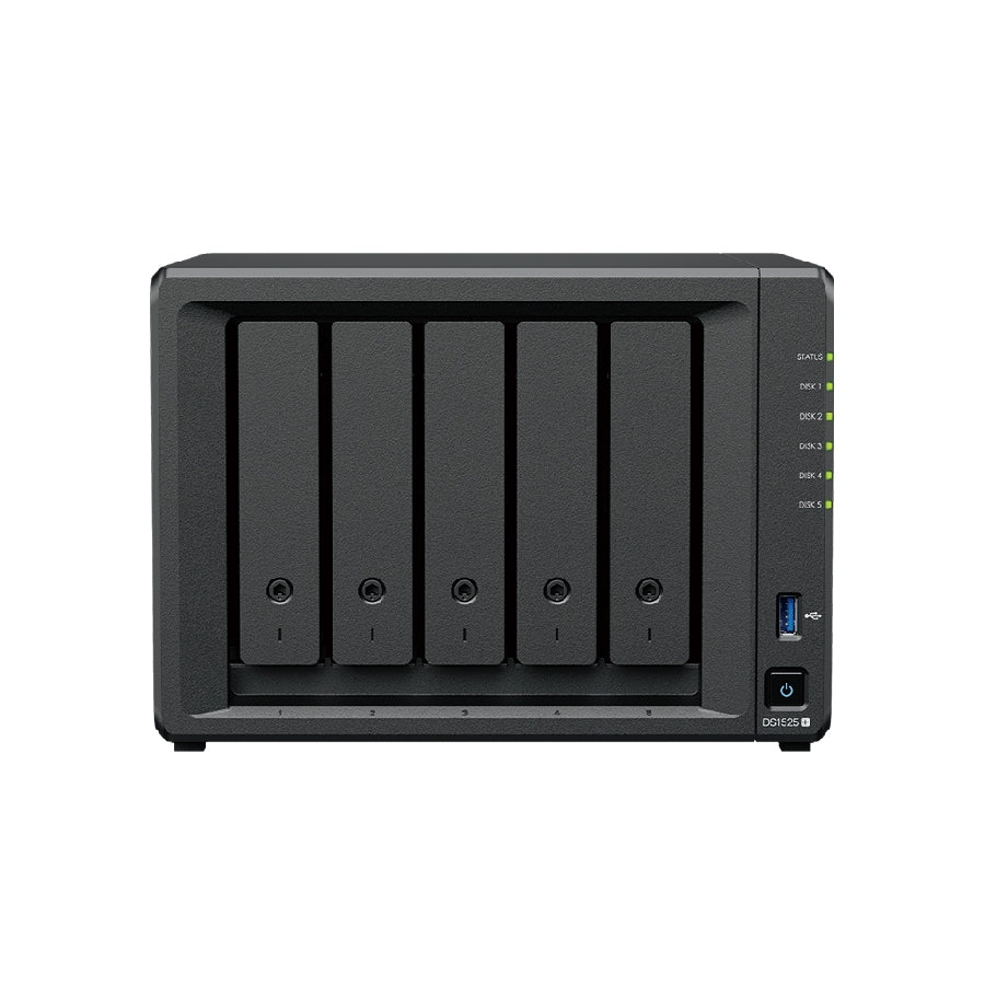 NAS Synology DS1525+ 5 Bahías - AMD Ryzen, 8GB DDR4, Doble 2.5GBE, Hasta 100TB