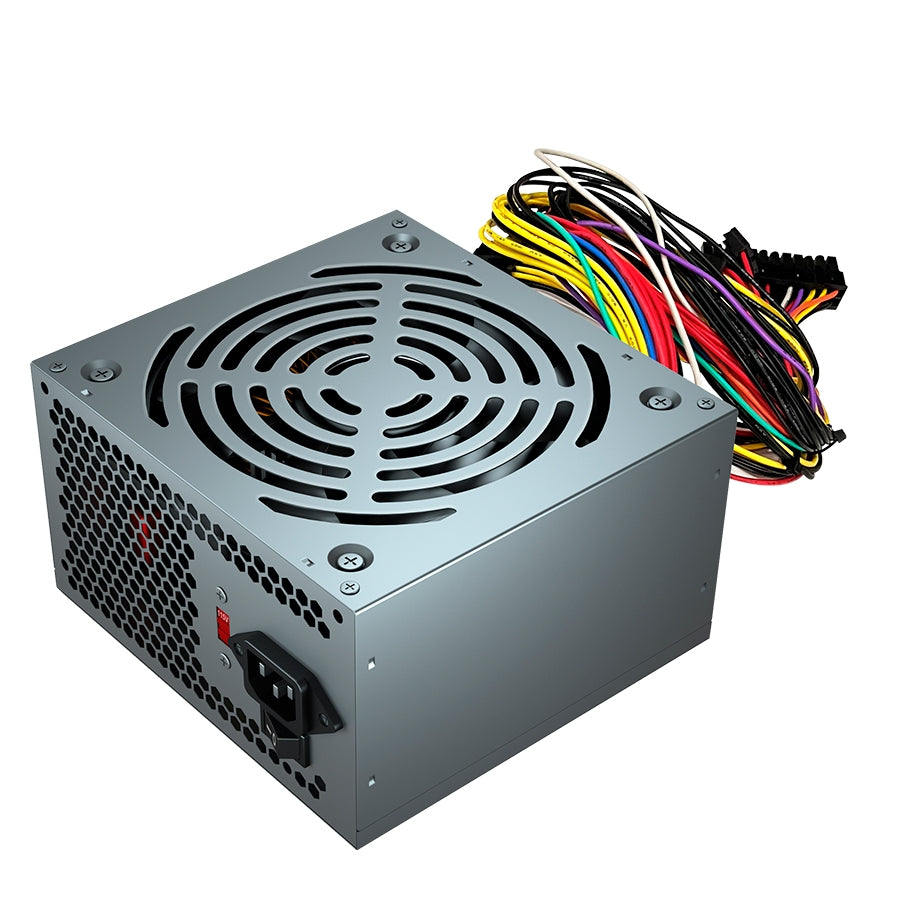 Fuente de Poder Quaroni 600W - Diseño Slim, Ventilador 12cm, Conectores ATX