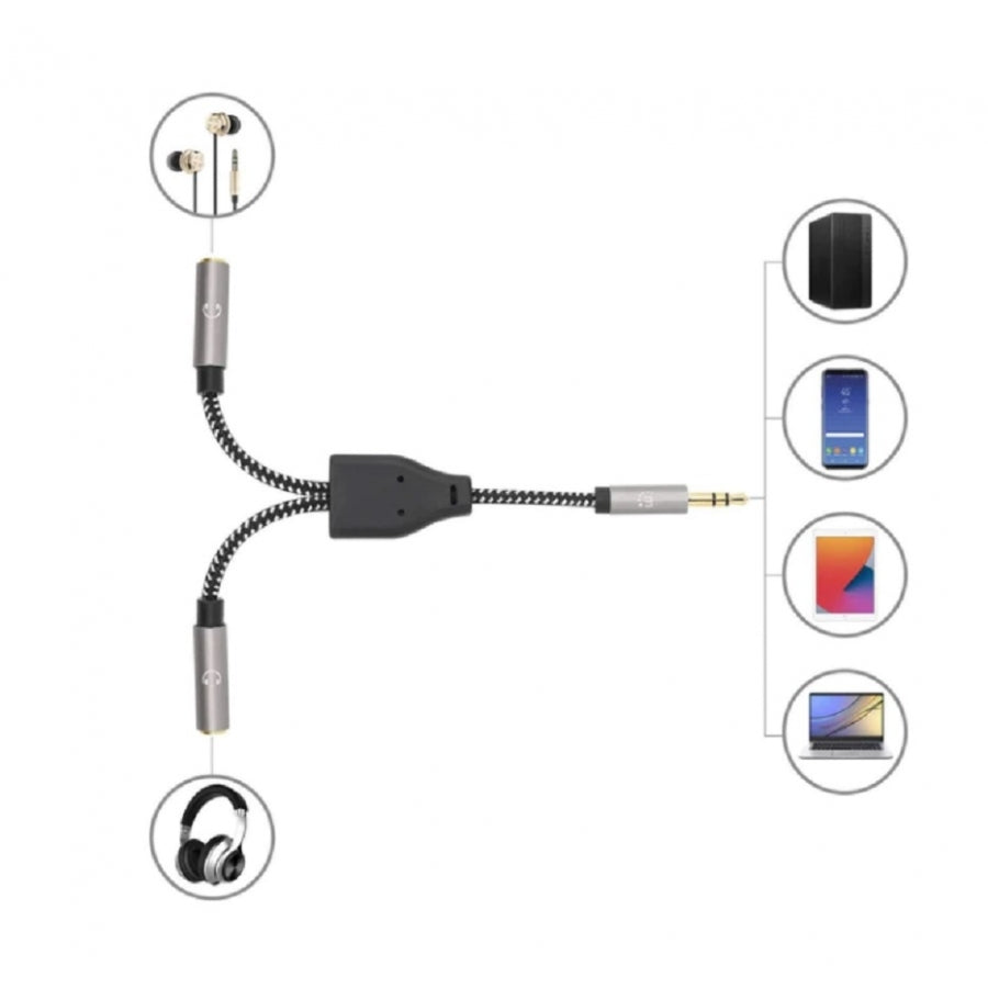 Adaptador de Audio Manhattan 356114 - Divisor 3.5mm para 2 Auriculares