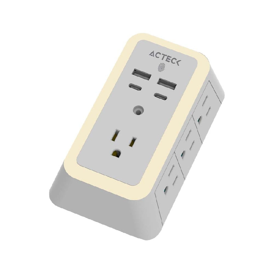 Cargador de Pared Acteck Energon Lumina CP515 11 en 1 - 7 Tomacorrientes, USB y Tipo C