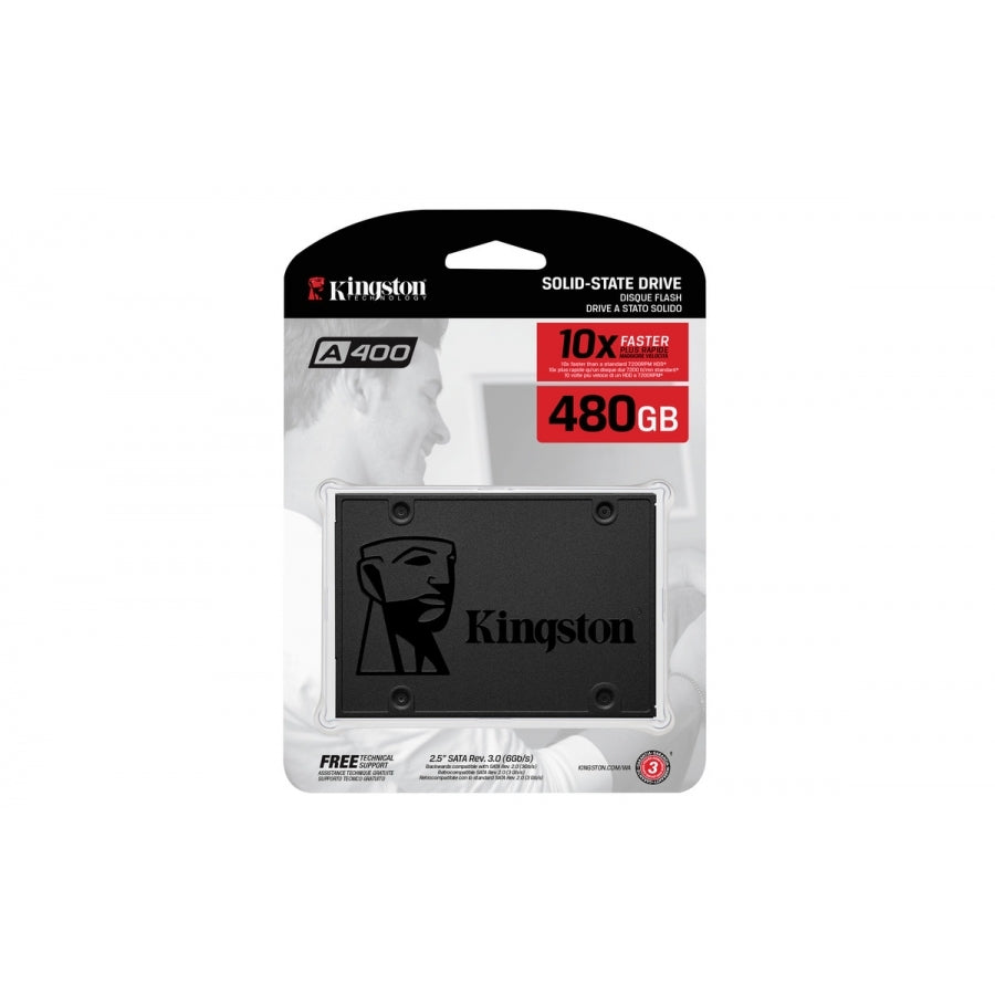 SSD Kingston A400 480GB SATA3 2.5 - 500MB/s Lectura, 7mm