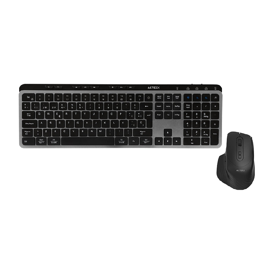 Kit Acteck Creator KREA MK755 - Teclado y Mouse Inalámbrico Recargable Multidispositivo
