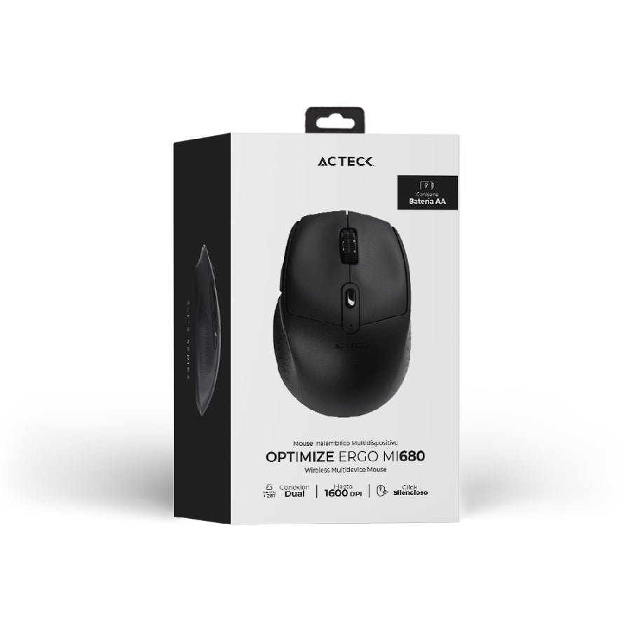 Mouse Acteck Optimize Ergo MI680 Inalámbrico Laser 1600 DPI Imagen secundaria del producto