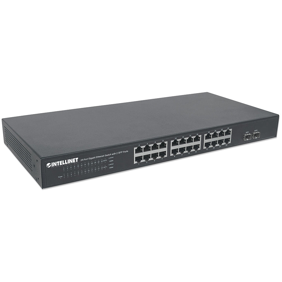 Switch Intellinet 561044 Gigabit Ethernet 24 Puertos + 2 SFP - Rack 19"