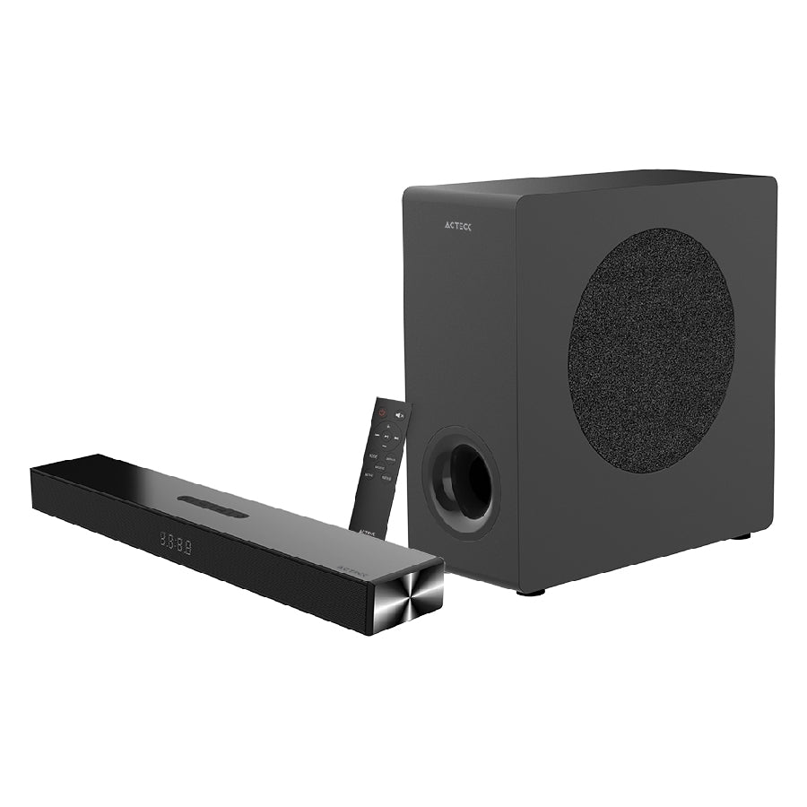 Barra de Sonido Acteck Dynamic Thin BS600 - Sistema 2.1 60W Bluetooth HDMI