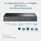 Switch TP-Link SG3210 10 Puertos Gigabit L2 Administrable con 2 SFP