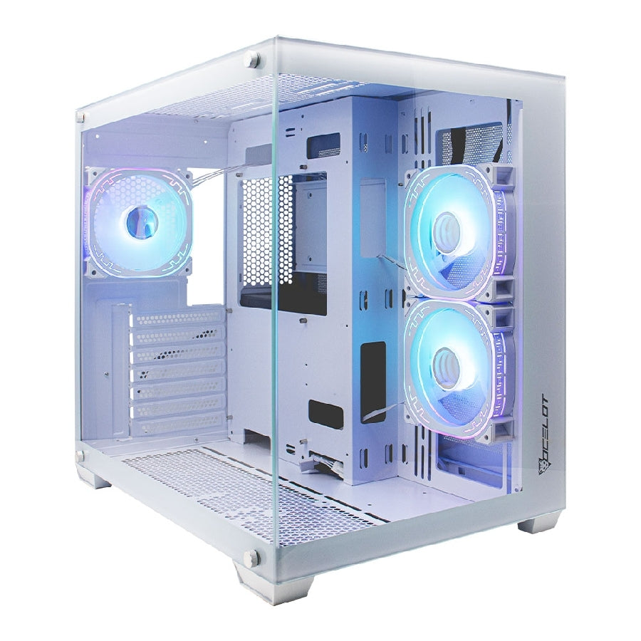 Gabinete Ocelot Gaming W-Cube 2 - Mid Tower ATX, Cristal Templado, 3 Ventiladores ARGB