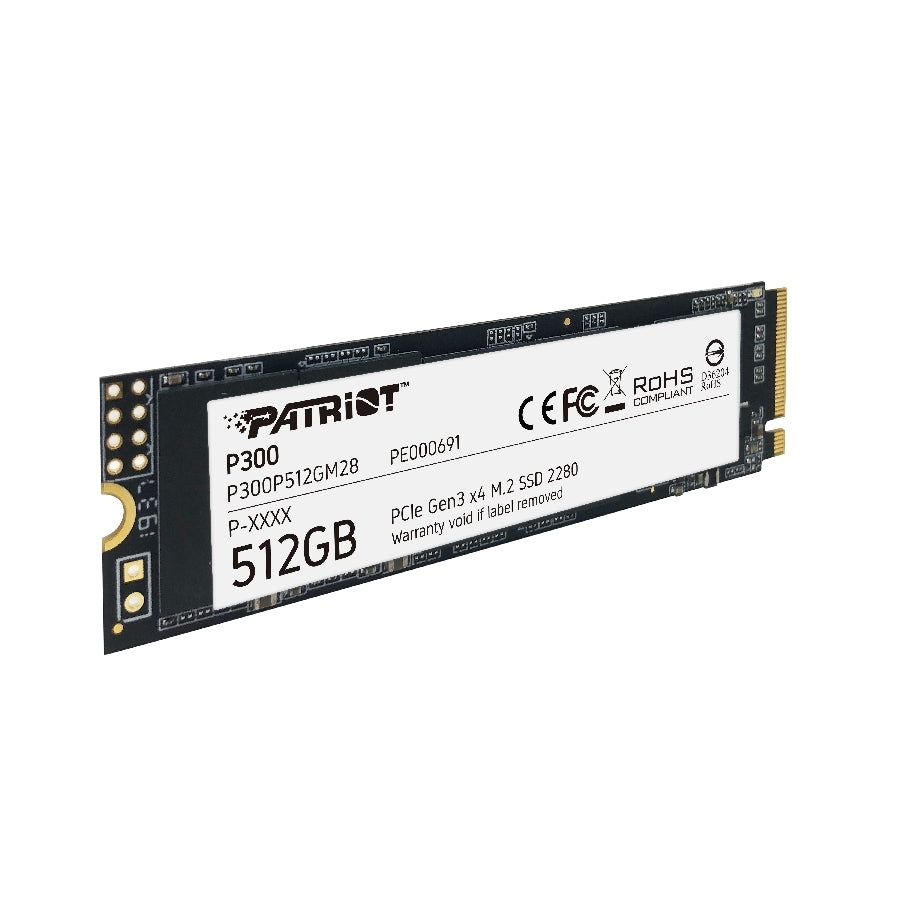 SSD Patriot P300 512GB M.2 NVMe PCIe Gen 3 - Lectura 1700MB/s
