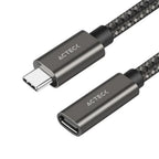 Cable Extensión Acteck USB-C 60cm - 3.1, 10Gbps, 4K 60Hz, Nylon Trenzado