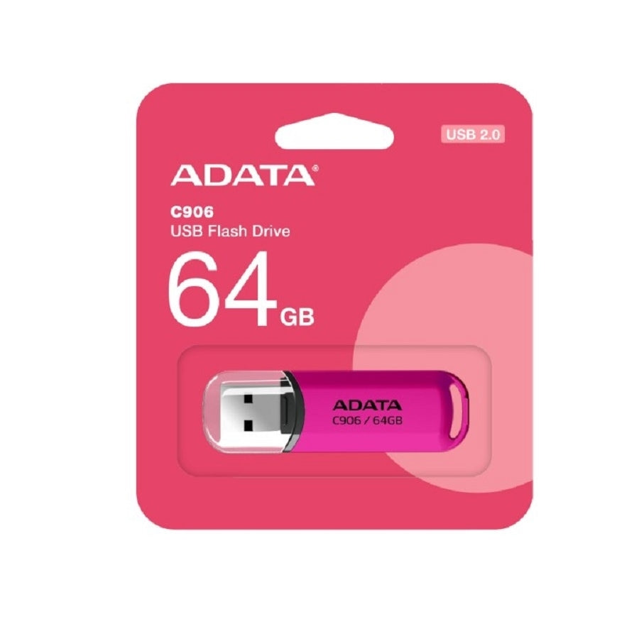 Memoria USB ADATA C906 64GB USB 2.0 - Compacta, Rosa y Portátil