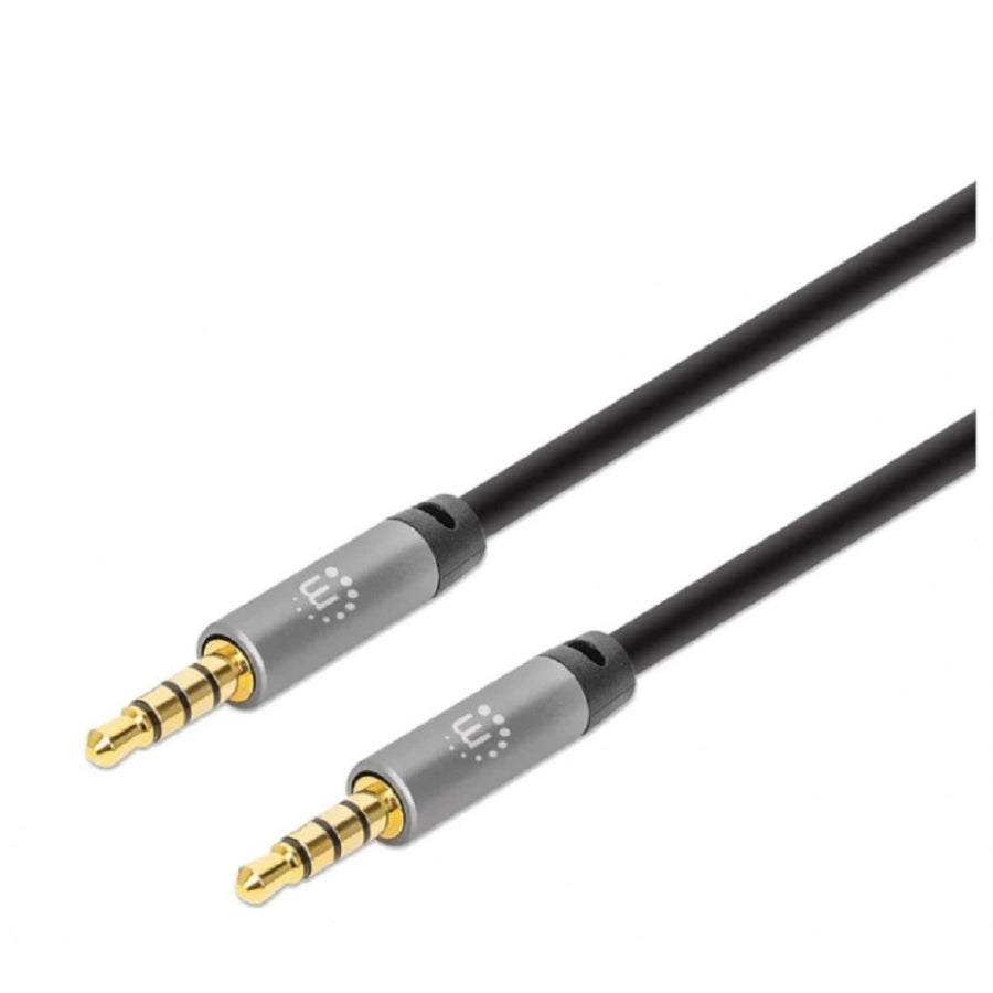 Cable de audio Manhattan 355988 estéreo 3.5mm - 1m, contactos chapados en oro