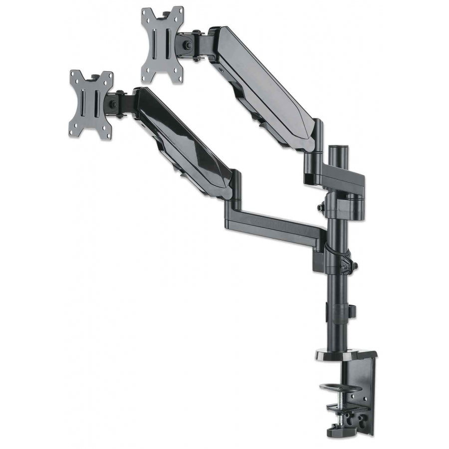 Soporte Monitor Manhattan 461597 - Doble Pantalla 17 a 32 Pulgadas con Pistón a Gas