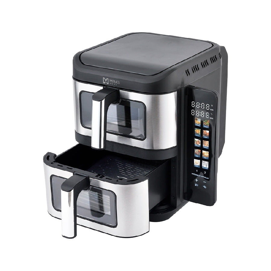 Freidora de Aire Doble MIRATI MFD11 11L - Panel Digital, 1800W, 2 Canastas