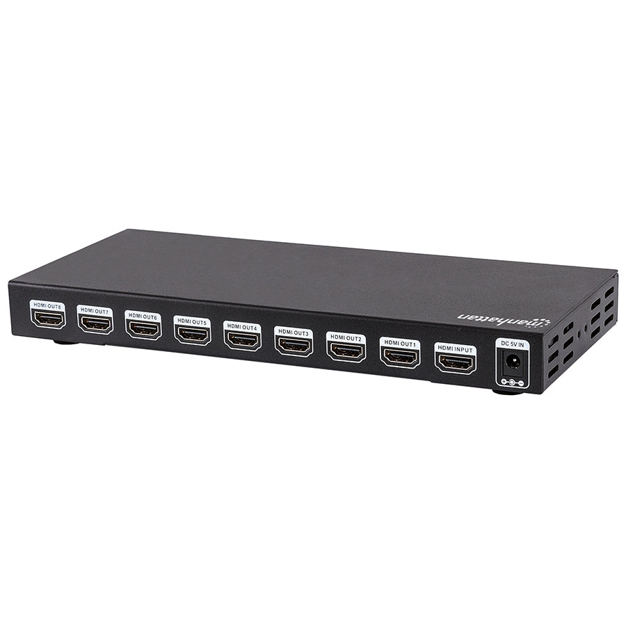 Video Splitter HDMI 4K Manhattan 8 Puertos - Negro, 4K@30Hz, Chasis Metálico