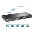 Switch TP-Link TL-SG3428X 24 Puertos Gigabit - 4 Ranuras 10G SFP, Administrable L2